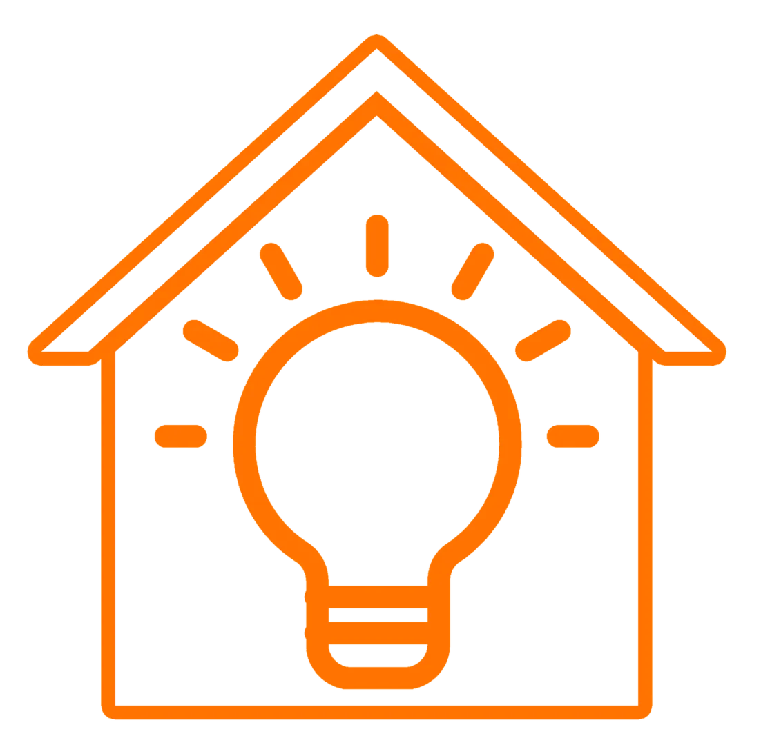 House Icon With Lightbulb Inside